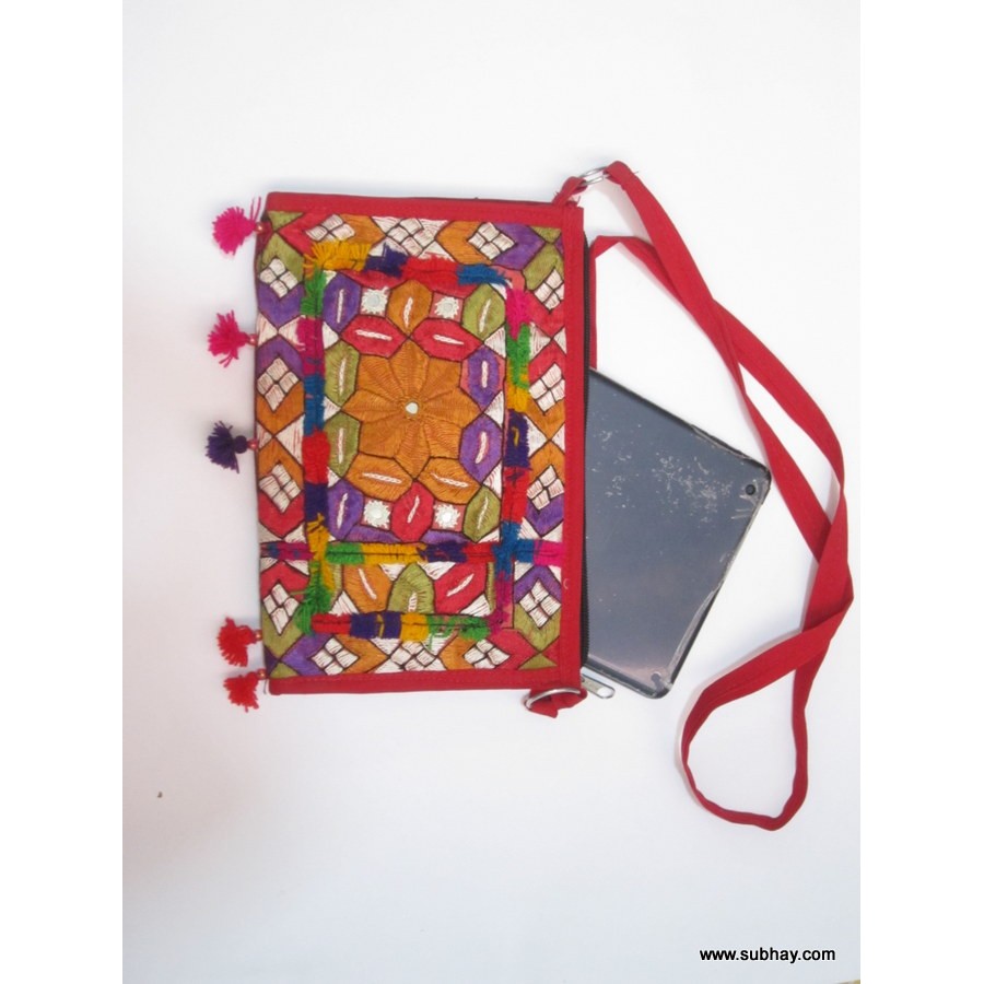 Tablet Cover/ Shoulder Clutch / Bag with Traditional Sindhi Dastkari - HM#04